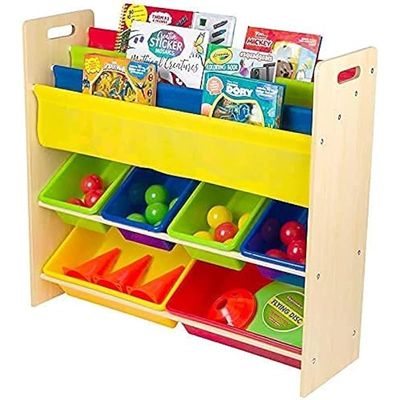 Homesmiths Toy Organizer With Book Rack - Brown