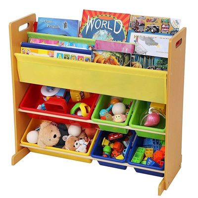 Homesmiths Toy Organizer With Book Rack - Brown
