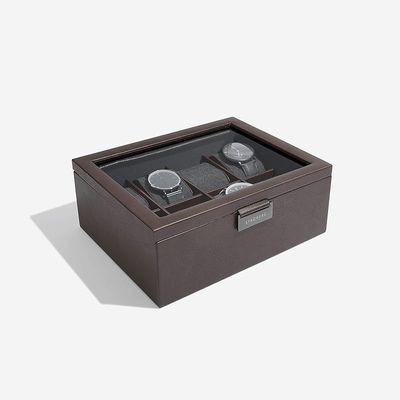 Stackers Men's 8 Piece Watch Box, Brown