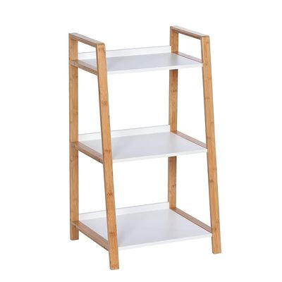 Wenko 3 Tier Ladder Shelf With White Shelves
