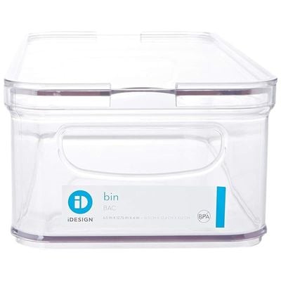 Idesign Crisp Stackable Refrigerator And Pantry Bin With Sliding Tray - Clear