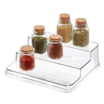 Idesign Crisp Plastic Stadium Spice Rack, 3-Tier Organizer