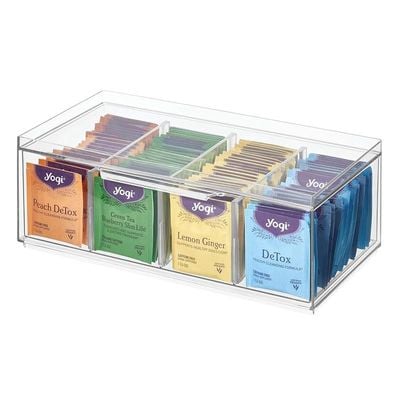 Idesign Bpa-Free Plastic Stackable Tea Organizer Drawer With Lid