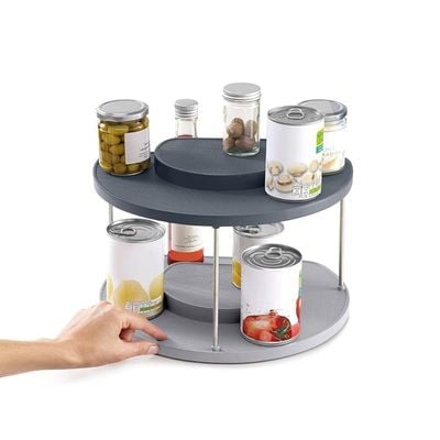 Joseph Grey Large Cupboardstore 2 Tier Rotating Cabinet Organizer