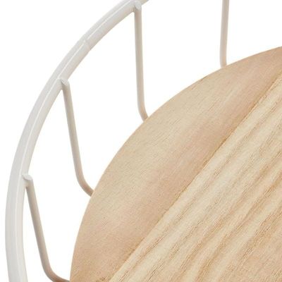 Idesign Wire And Paulownia Wood Spinner - White/Beige