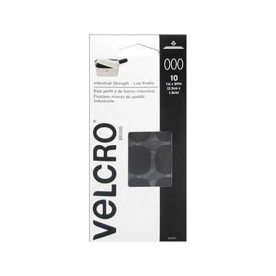 Velcro 91000 1" X 3/4" Black Spots 10 Count