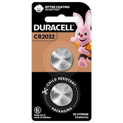 Duracell - Cr2032 3V Lithium Coin Dl2032 / Cr2032 Button Batteries Regular, Pack Of 2