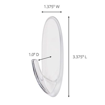 Command Outdoor Window Hook, Large, Clear, 1-Hook