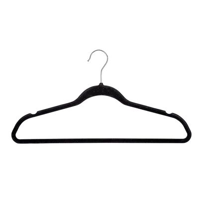 Wenko Flocking Hangers, Black, One Size, 5 Pieces