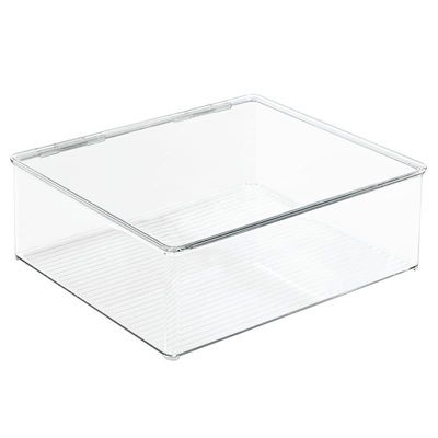 Idesign Plastic Stackable Closet Organizer With Lid - Clear