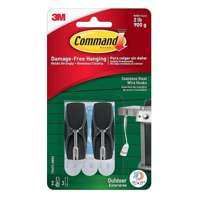 Command Outdoor Medium Stainless Steel Toggle Hooks (2 Lb)