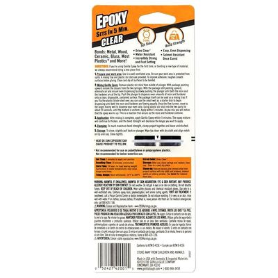 Gorilla 2 Part Epoxy (85 Oz) Syringe, Pack of 2 - Clear