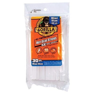 Gorilla Hot Glue Sticks 1 Pack 4 In Mini Size - White