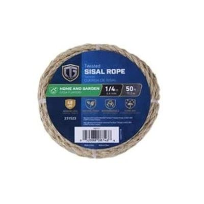 Tru-Guard Twisted Sisal Rope, 1/4-Inch X 50 Feet Size