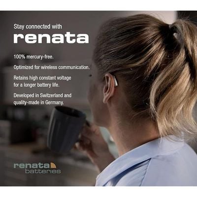 Renata Size 312 Hearing Aid Batteries 1.45Volt - 6 Pack