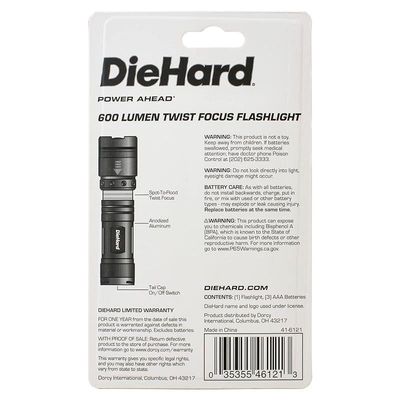 Dorcy Diehard Twist Focus 600 Lumen Flashlight