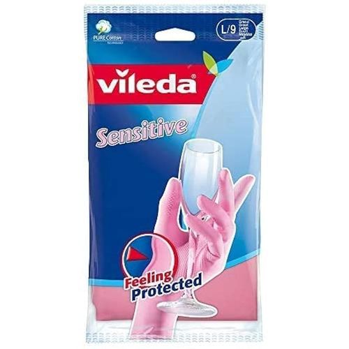 Vileda Gloves Sensitive, Large - Pink