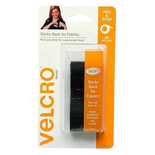 Velcro Sticky Back Fabric Black Tape Fastener