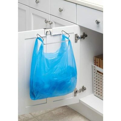 Interdesign Classico Over The Cabinet Plastic Bag Hanger, Chrome