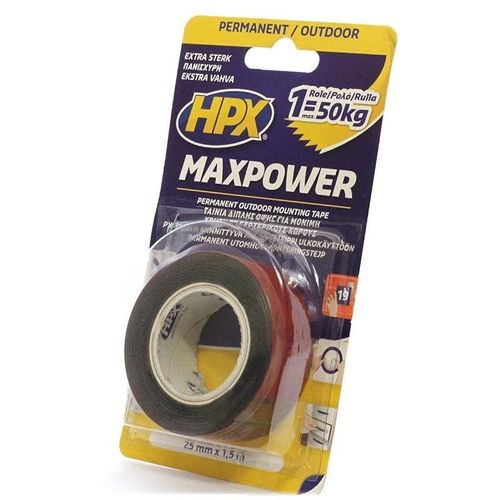 Max Power Outdoor Black Tape 25Mmx1.5M