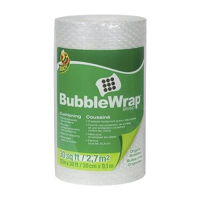 Duck 12 Inch Wide By 30 Feet Long All Purpose Bubble Wrap Trilingual Original Cushioning