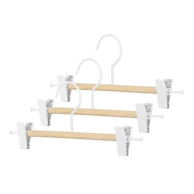 Whitmor Frosted Wire And Wood Skirt Hanger 3-Pieces - White