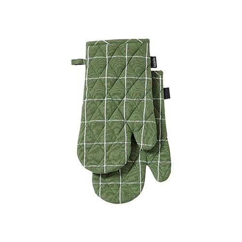 Ladelle Eco Check Oven Mitt 2 Pieces, Green