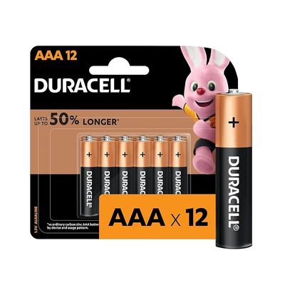 Duracell Aaa 1.5V Alkaline Battery Pack Of 12 10 Years Shelf Life