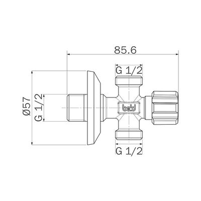 Bold Twin Outlet Valve With Round Handle - 1/2 X 1/2 Inch