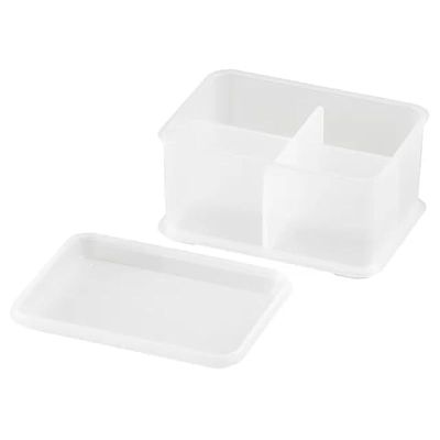 Pearl Life Mini Lidded Shallow Storage Bin With Dividers