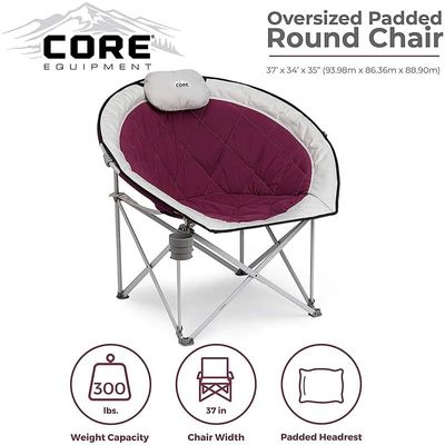 Core Equipment Folding Oversized Padded Round Chair