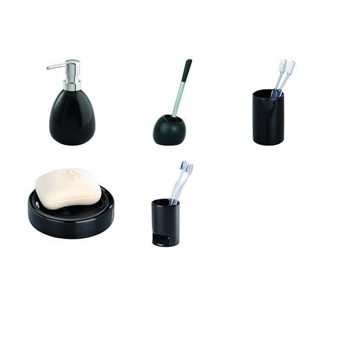 Wenko Ceramic Soap Dispenser Polaris Black (0.39 L) - Black