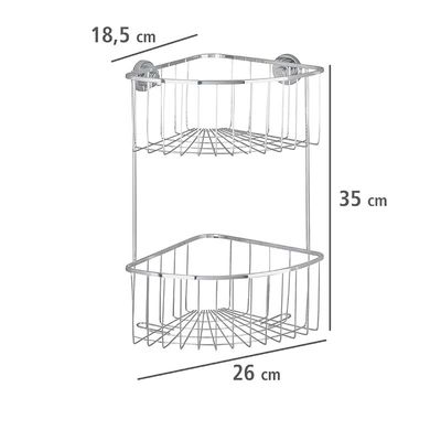 Wenko Power-Loc Stainless Steel 2-Tier Corner Rack Bovino