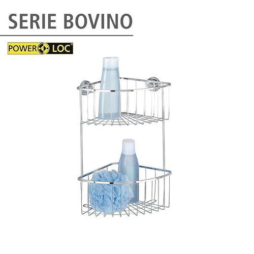 Wenko Power-Loc Stainless Steel 2-Tier Corner Rack Bovino