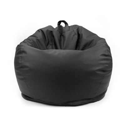 LUXE DECORA Classic Round Faux Leather Bean Bag with Polystyrene Beads Filling (Kids - XS, Black)