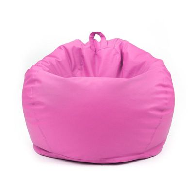 LUXE DECORA Classic Round Faux Leather Bean Bag with Polystyrene Beads Filling (Kids - XS, Pink)