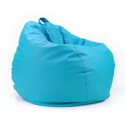 LUXE DECORA Classic Round Faux Leather Bean Bag with Polystyrene Beads Filling (Kids - XS, Sky Blue)