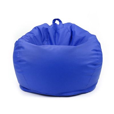 LUXE DECORA Classic Round Faux Leather Bean Bag with Polystyrene Beads Filling (Kids - S, Royal Blue)