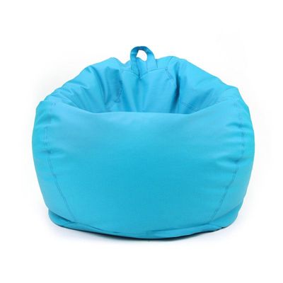 Luxe Decora Classic Round Faux Leather Bean Bag with Polystyrene Beads Filling (Kids - S, Sky Blue)