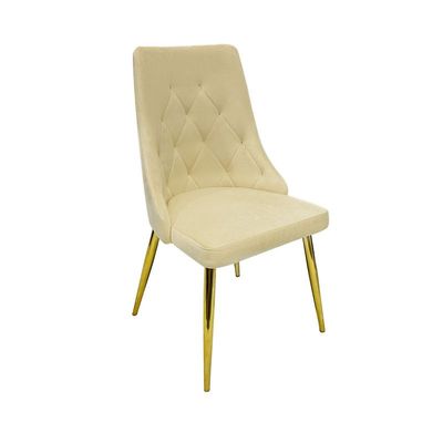 Velvet Dining Chair Armless Cushion Comfy Upholstered Living Room Kitchen Furniture Leisure Side Chairs Metal Legs