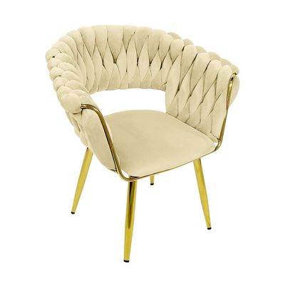 Maple Home Velvet Chairs Modern Accent Dining Chairs Flannelette Comfy Upholstered Dining Room Furniture Leisure Chairs Golden Metal Leg