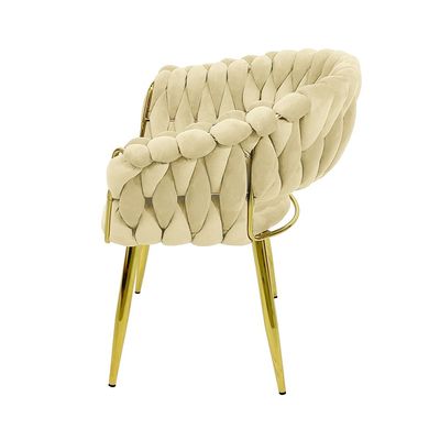 Maple Home Velvet Chairs Modern Accent Dining Chairs Flannelette Comfy Upholstered Dining Room Furniture Leisure Chairs Golden Metal Leg