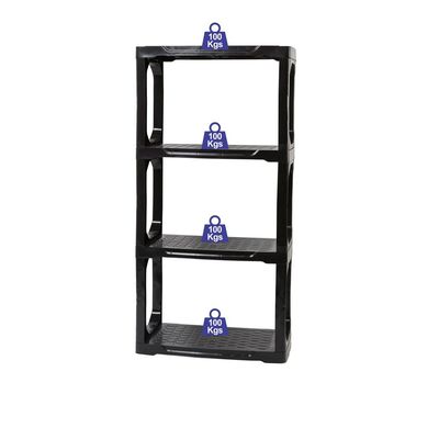 STRATA 4 Tier Garage Storage Shelf Unit Heavy Duty, 148H x 75W 37D cm, Shelving, Rack Warehouse Industrial Black, XW127-BLK-EX, Shelving Unit,