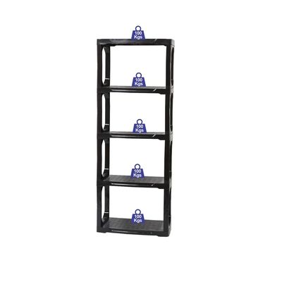 Strata, Made in UK, Heavy Duty 5 Tier Shelf Rack, Black, W75 x D37 x H196 cm , STR-XW128-BLK-EX 