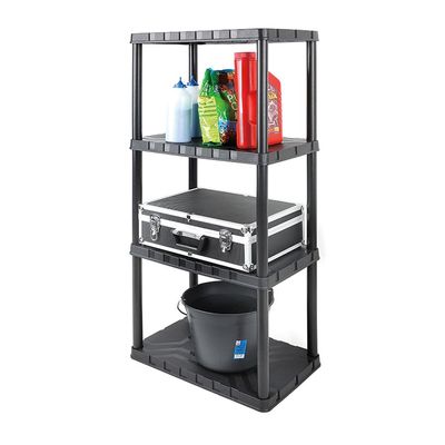 Tactix Plastic 4 Tier Shelf Unit- Grey, TTX-320400