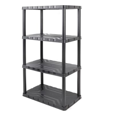 Tactix Plastic 4 Tier Shelf Unit- Grey, TTX-320400