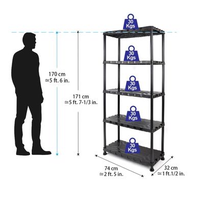 Tactix Plastic Shelf Unit (5 Tier), TTX-320402