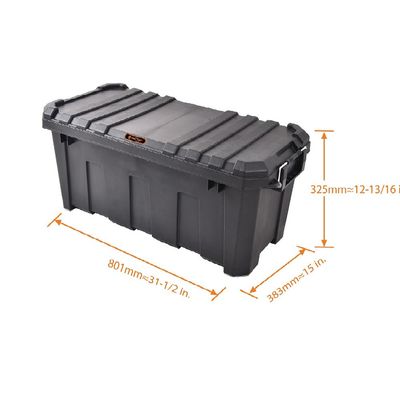 Tactix Heavy Duty Outdoor Storage Box, Black (60 L), TTX-320504
