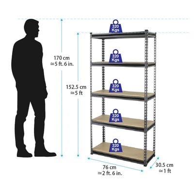 Tactix Performance 5 Shelf Rack 76L X 30.5W X152.5H cm, TTX-329014