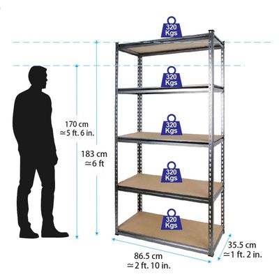 Tactix 5 Shelf Rack 86.5L X 35.5W X 183H cm, TTX-329016